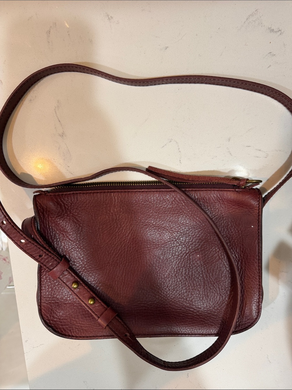 Madewell Leather Crossbody in Burgundy - Picture 3 of 3